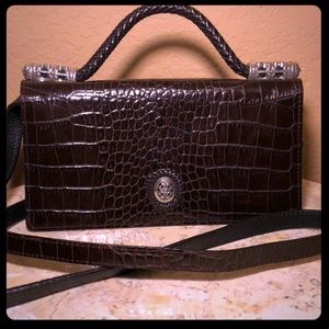 Brighton Vintage Organizer Leather Cross Body Bag